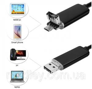 Эндоскоп 2м  5,5мм  USB 2в1